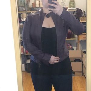 Dark Purple faux Leather Jacket
